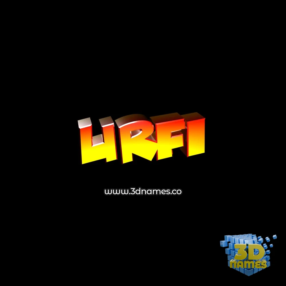 urfi in Black Background style - 3D name wallpaper