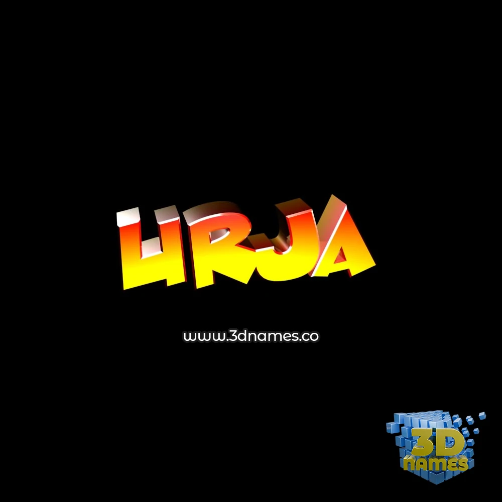 urja in Black Background style - 3D name wallpaper