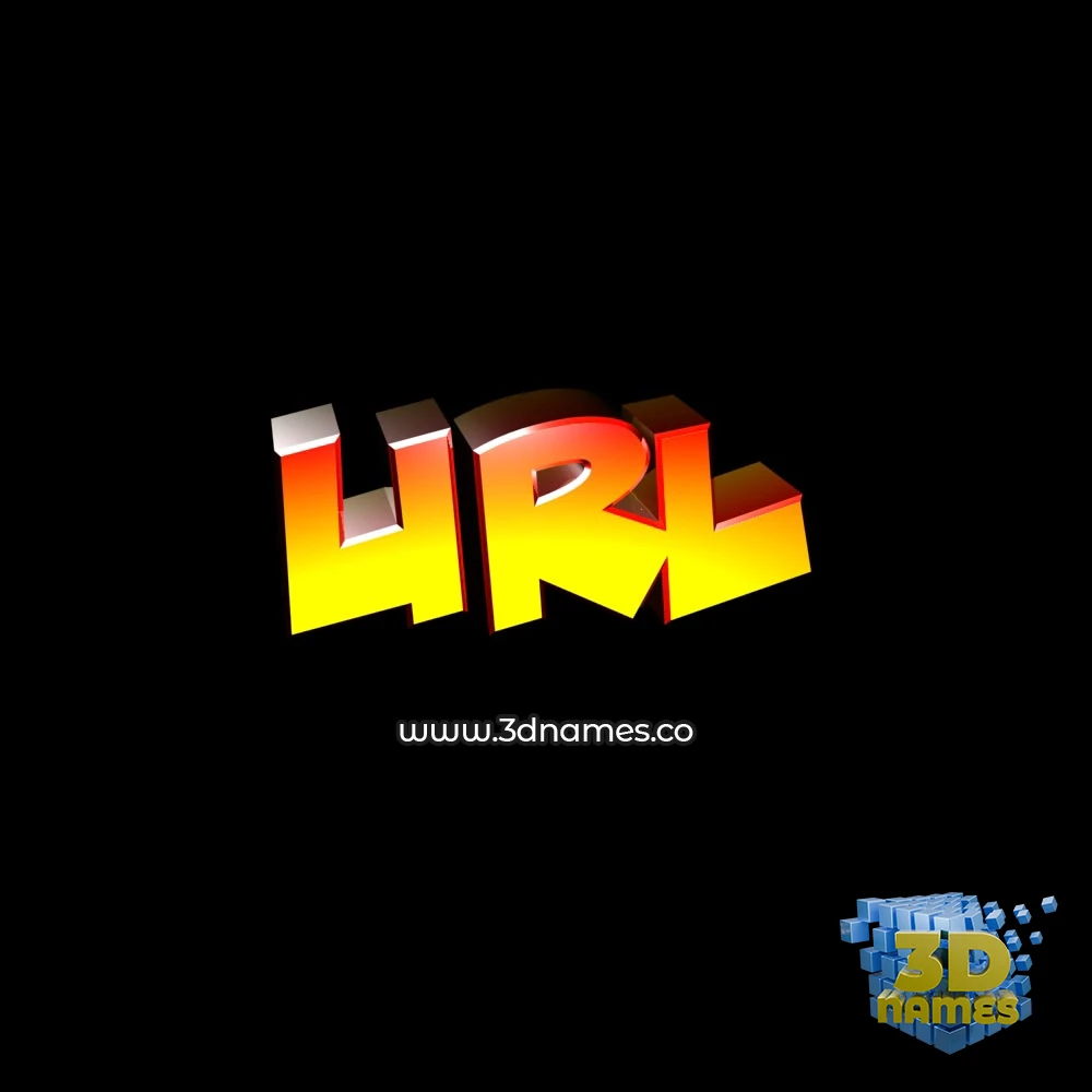 url in Black Background style - 3D name wallpaper