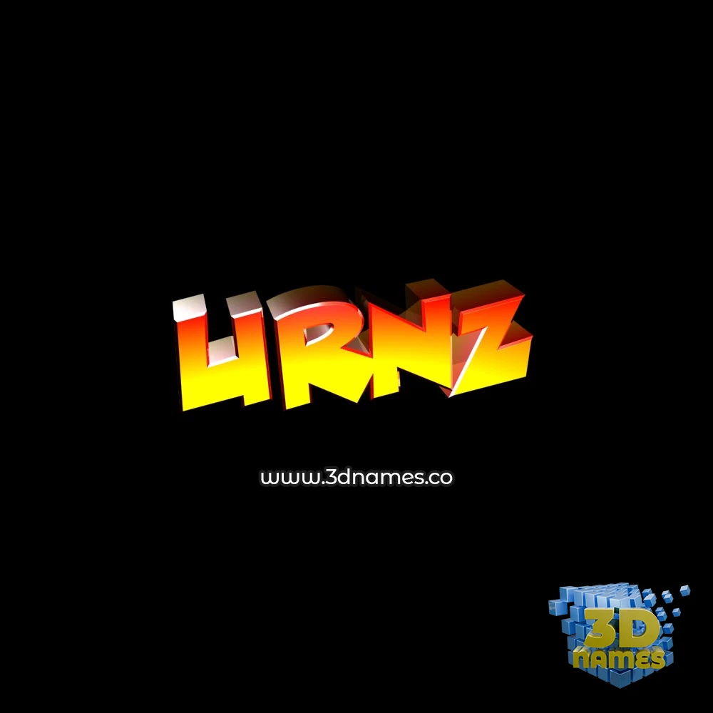 urnz in Black Background style - 3D name wallpaper