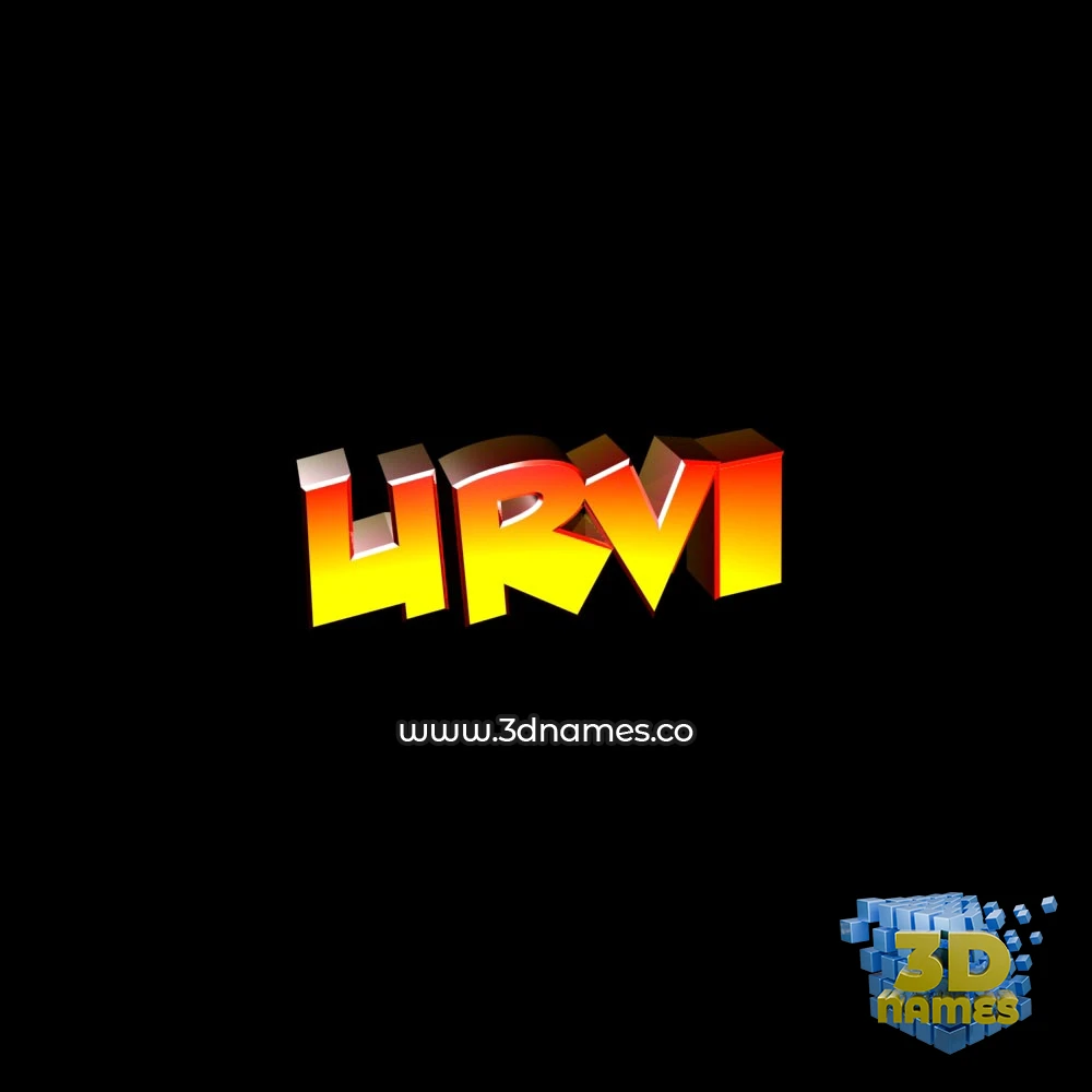 urvi in Black Background style - 3D name wallpaper