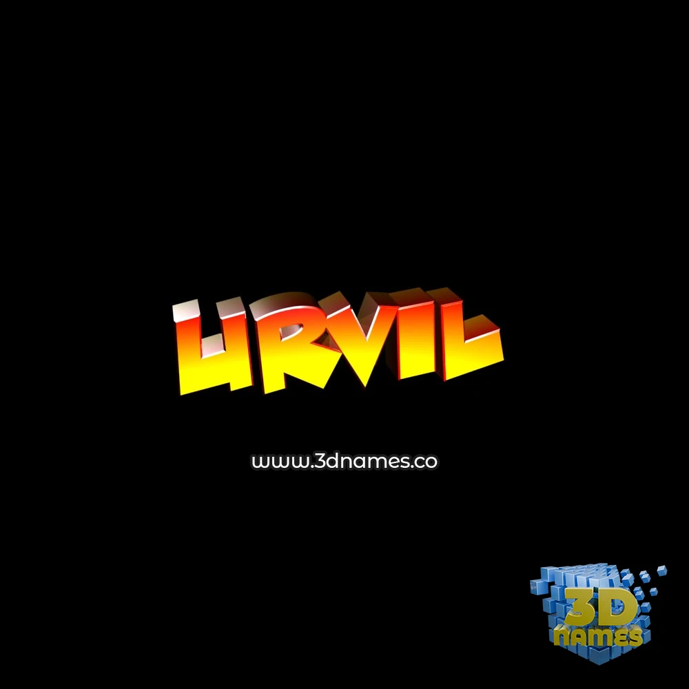 urvil in Black Background style - 3D name wallpaper