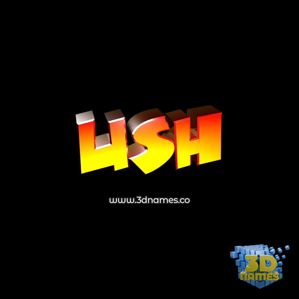 ush in Black Background style - 3D name wallpaper