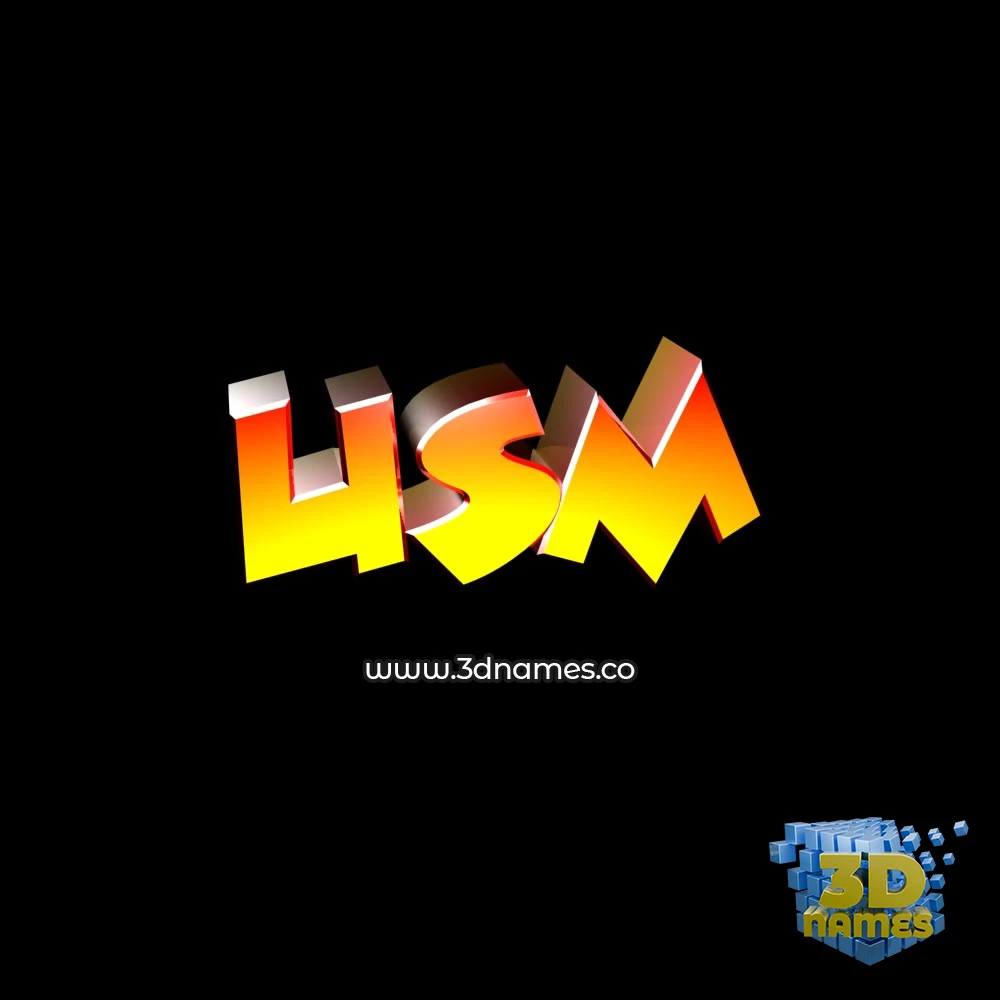 usm in Black Background style - 3D name wallpaper