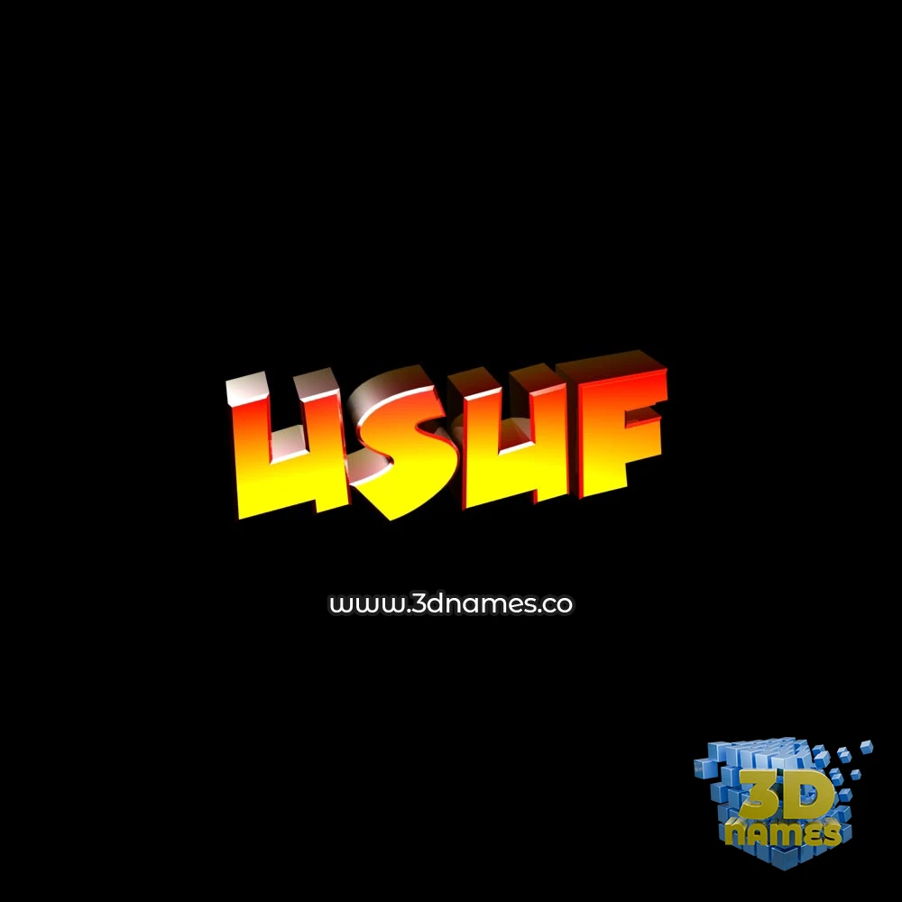 usuf in Black Background style - 3D name wallpaper
