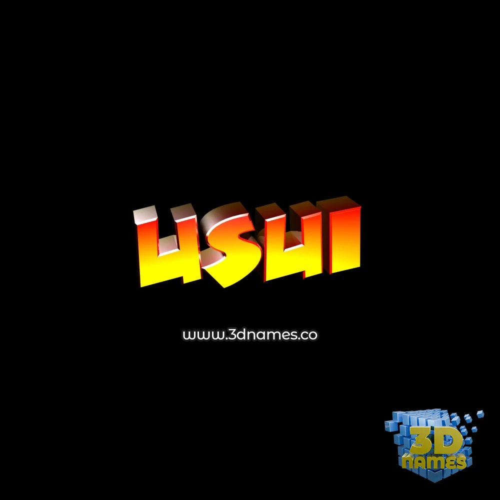 usui in Black Background style - 3D name wallpaper
