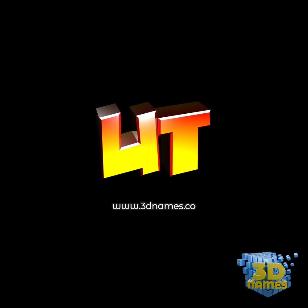ut in Black Background style - 3D name wallpaper