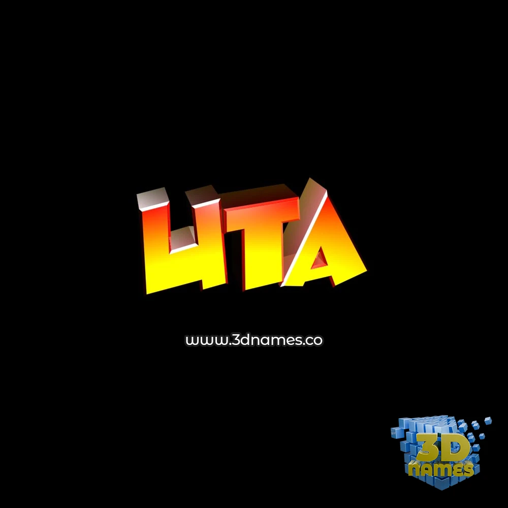 uta in Black Background style - 3D name wallpaper