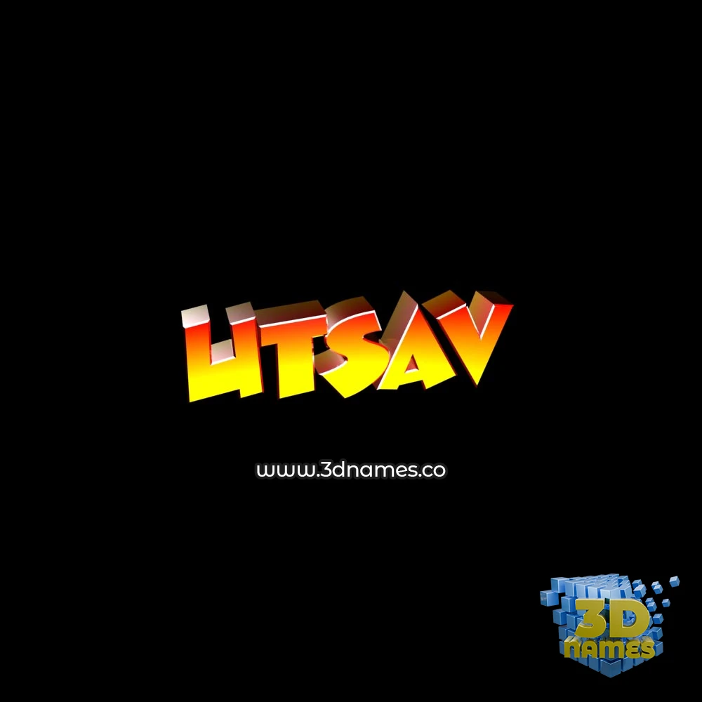 utsav in Black Background style - 3D name wallpaper