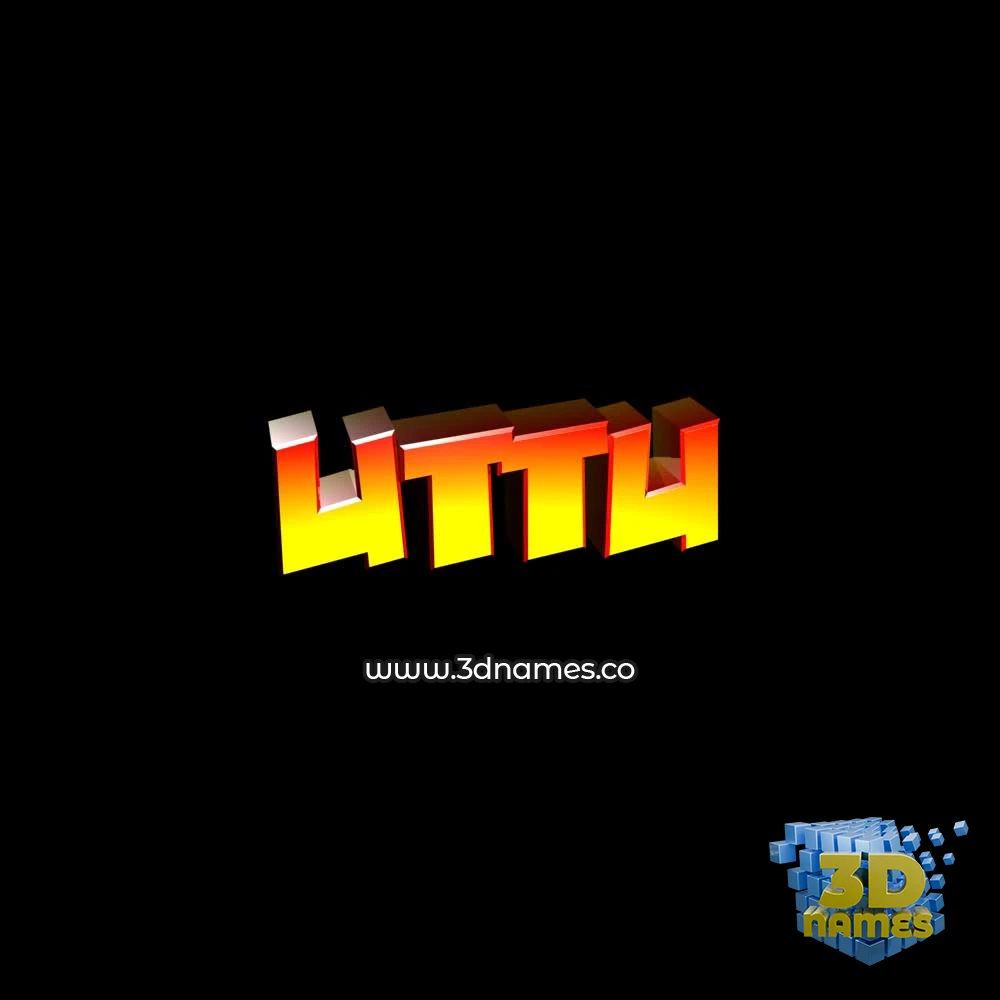 uttu in Black Background style - 3D name wallpaper