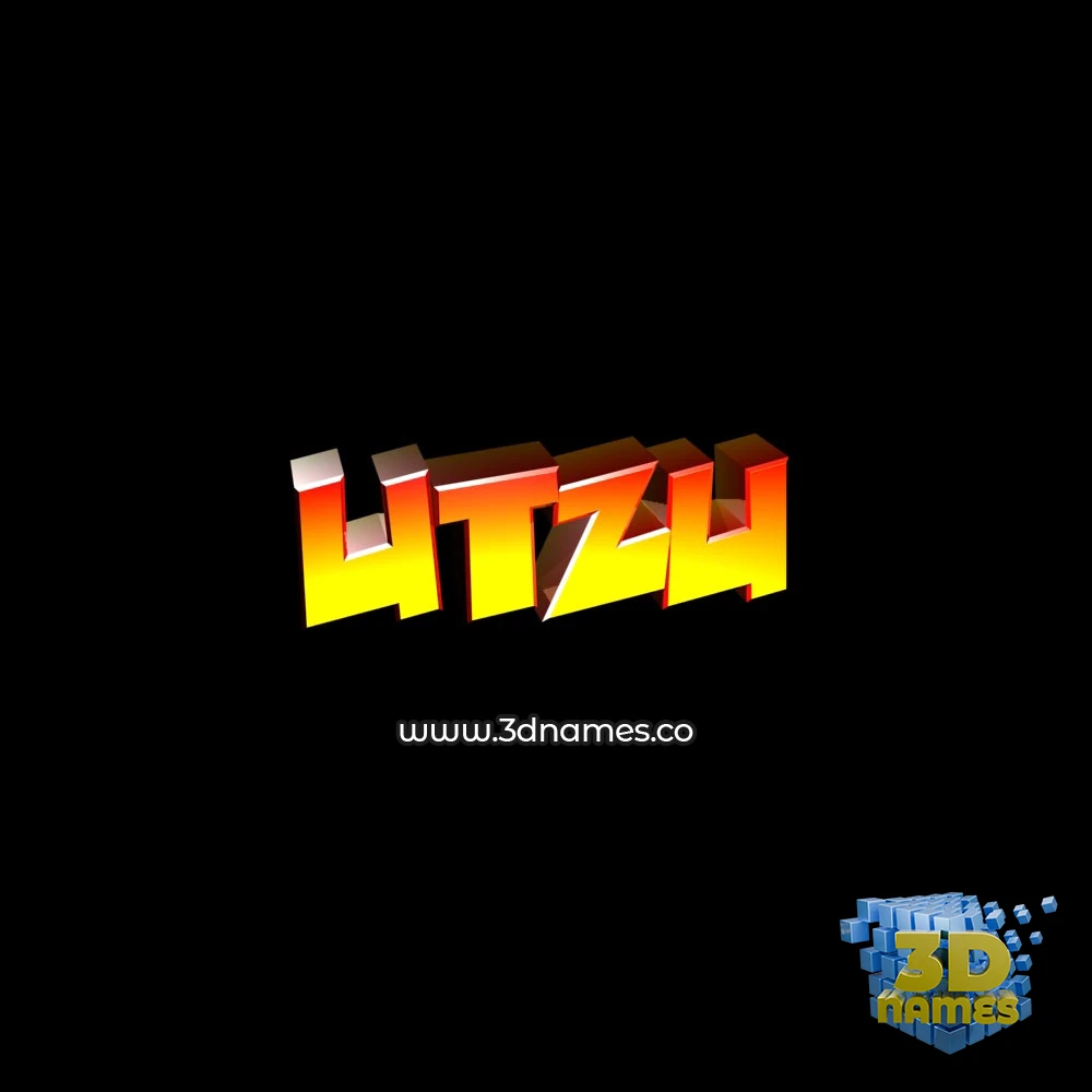 utzu in Black Background style - 3D name wallpaper