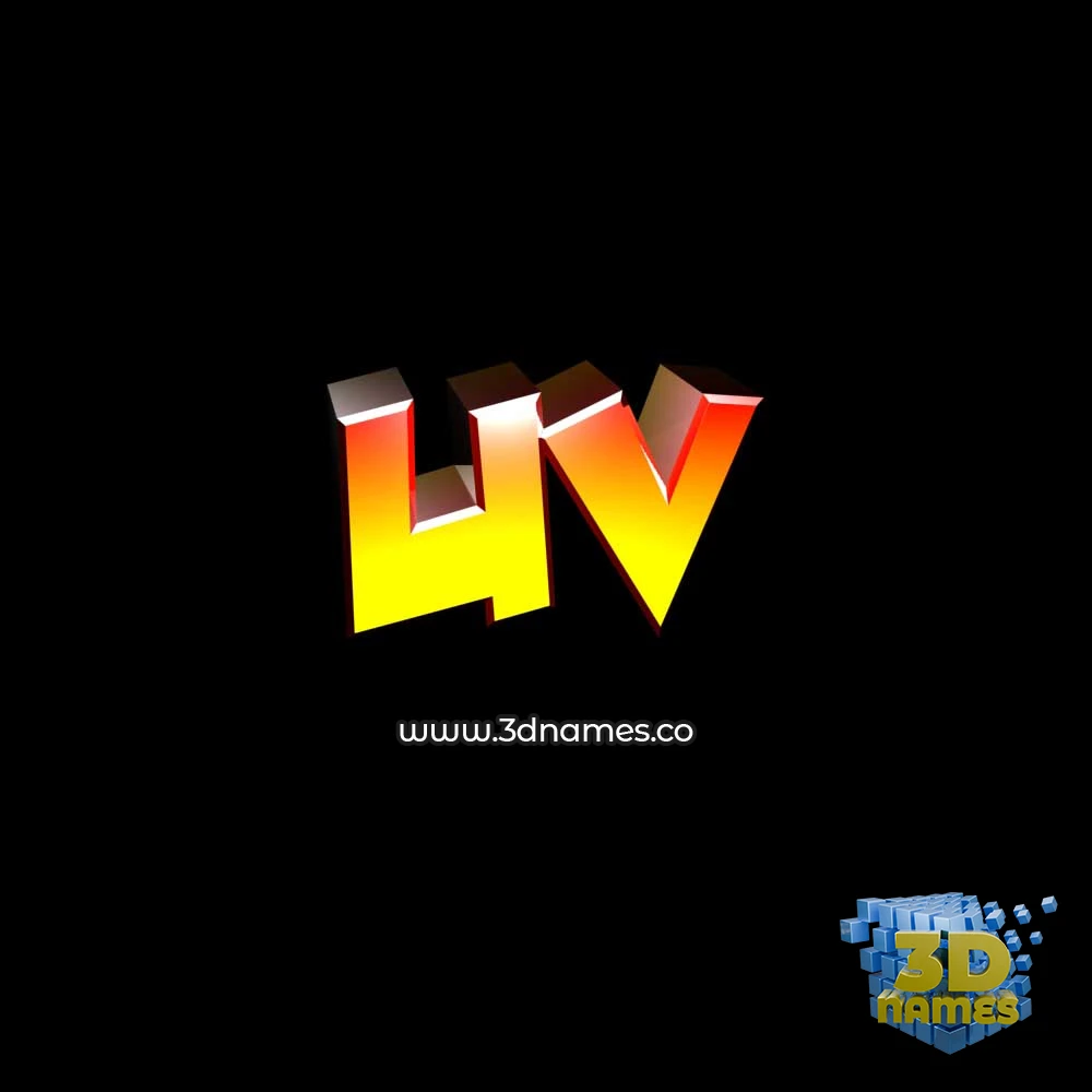uv in Black Background style - 3D name wallpaper