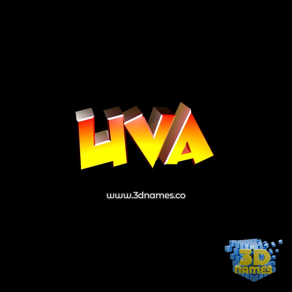 uva in Black Background style - 3D name wallpaper