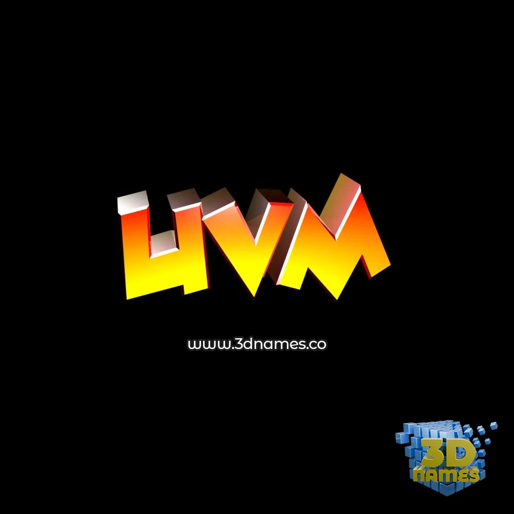 uvm in Black Background style - 3D name wallpaper
