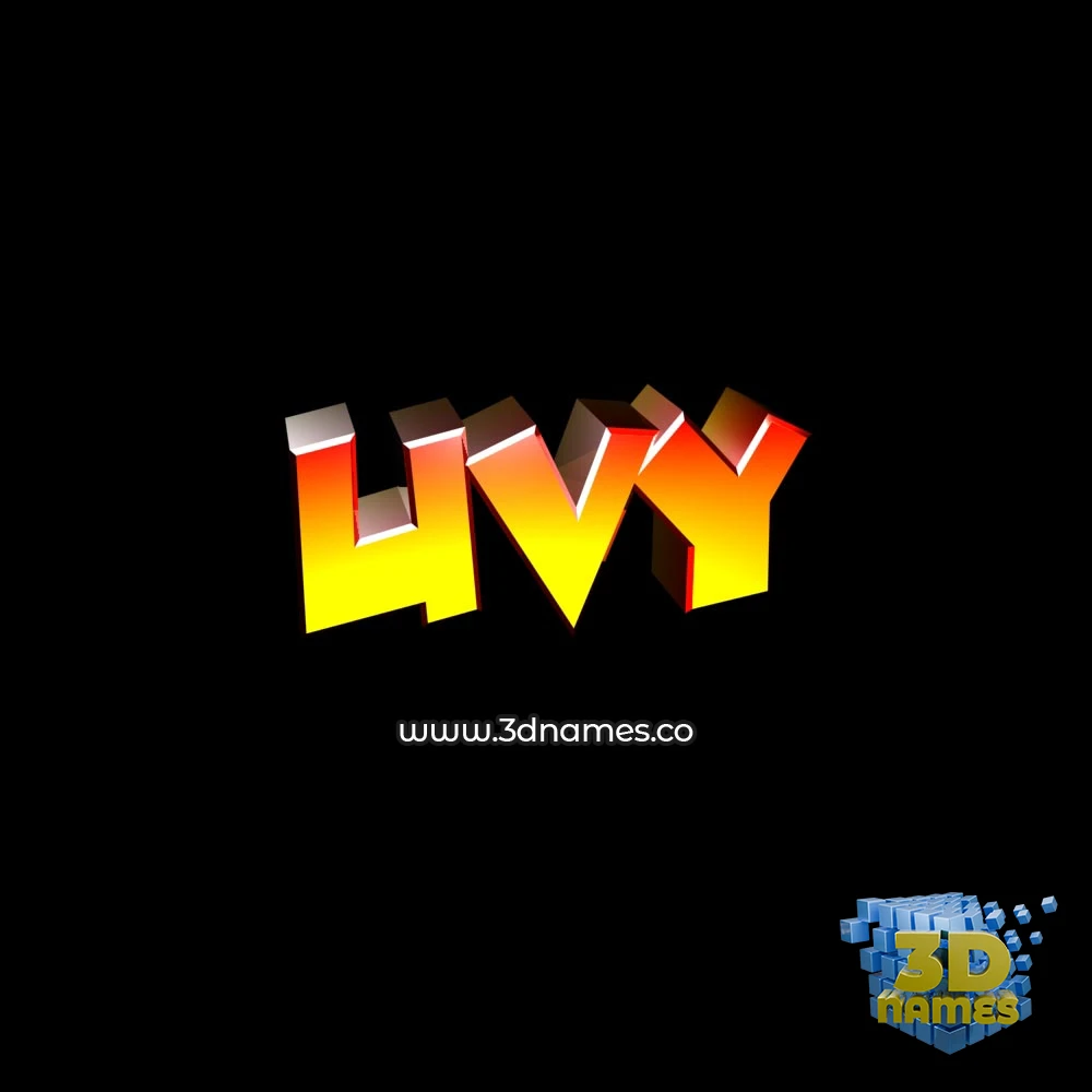 uvy in Black Background style - 3D name wallpaper