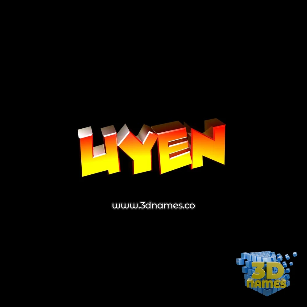 uyen in Black Background style - 3D name wallpaper