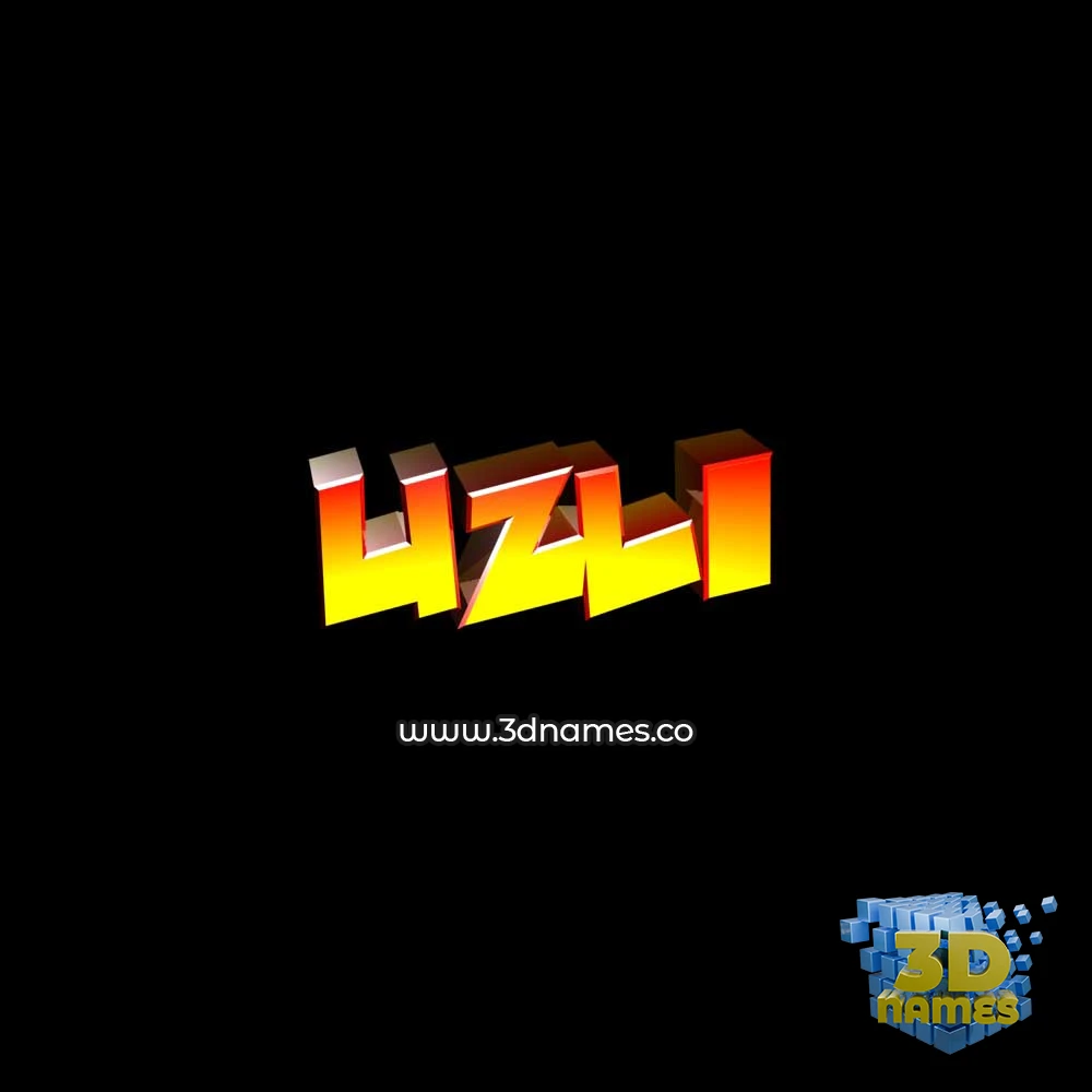 uzli in Black Background style - 3D name wallpaper