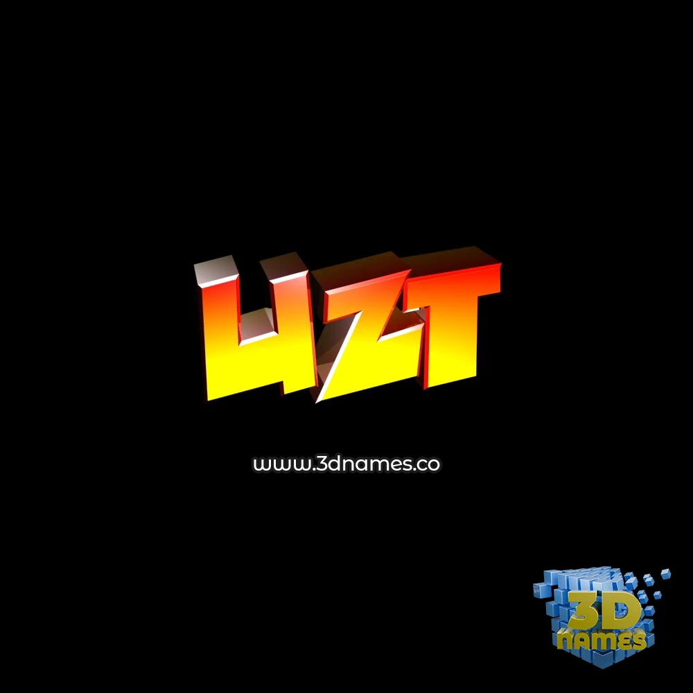 uzt in Black Background style - 3D name wallpaper