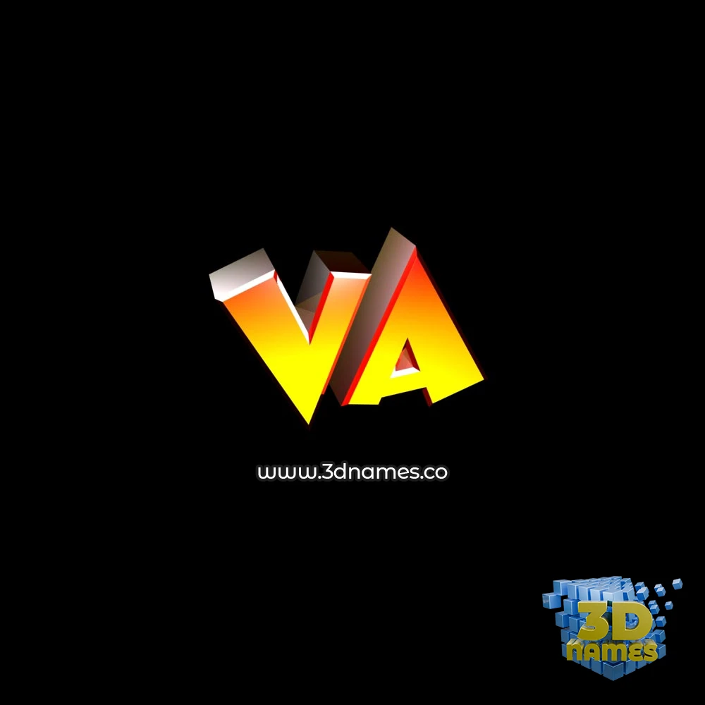va in Black Background style - 3D name wallpaper