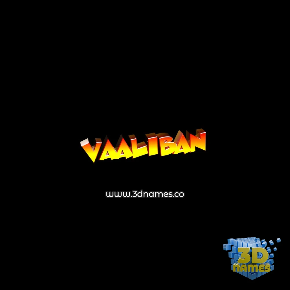 vaaliban in Black Background style - 3D name wallpaper