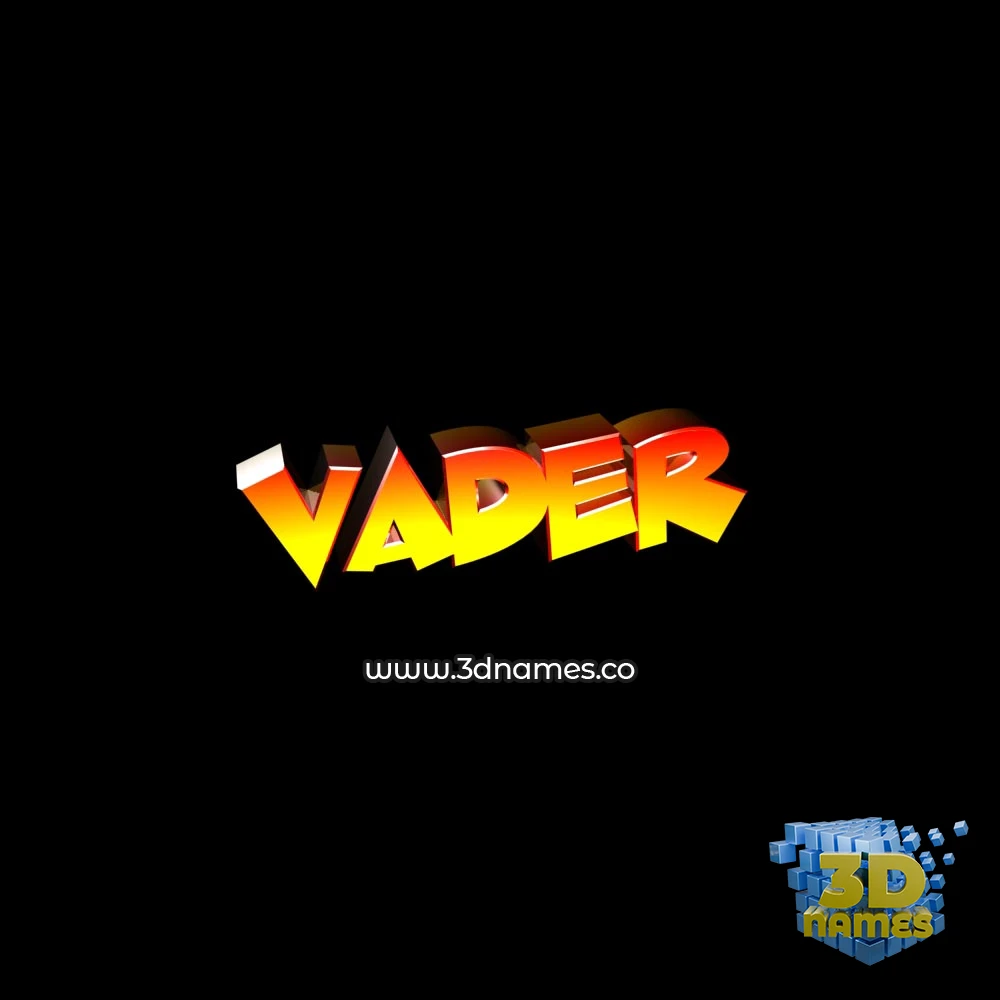 vader in Black Background style - 3D name wallpaper