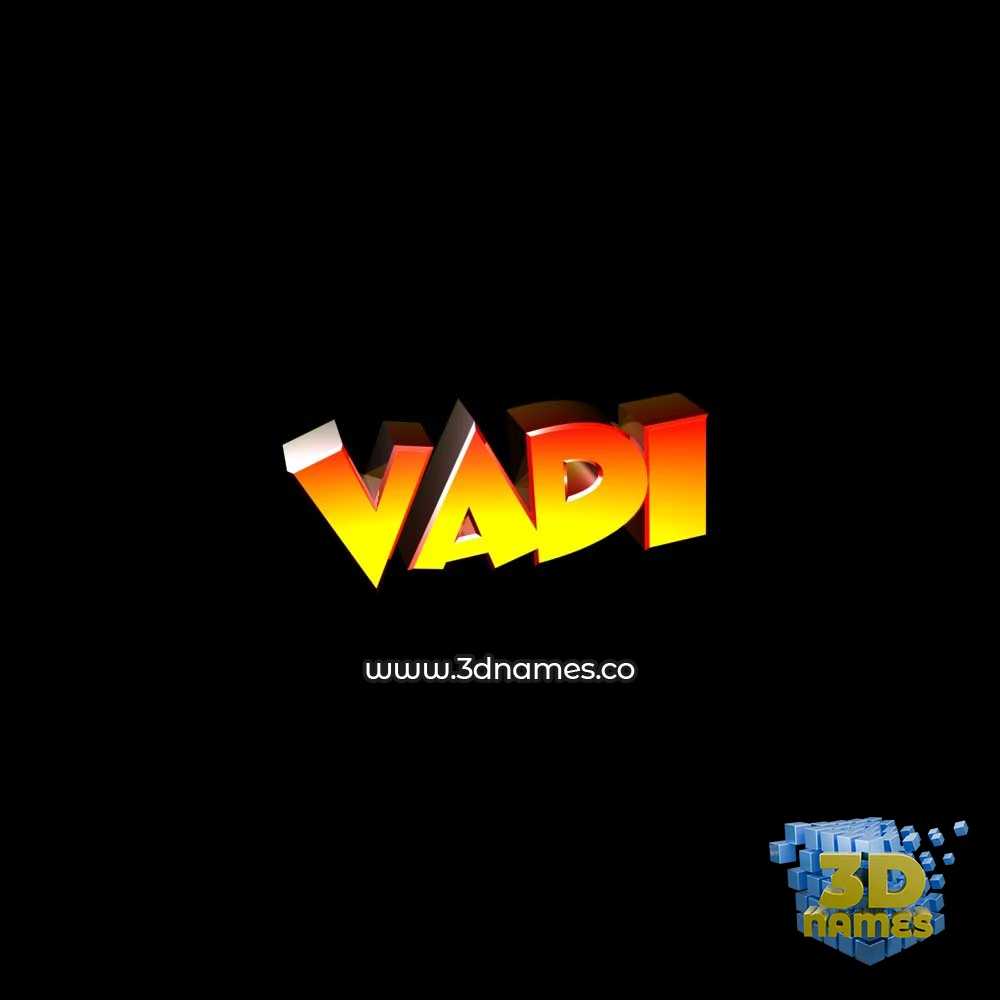 vadi in Black Background style - 3D name wallpaper