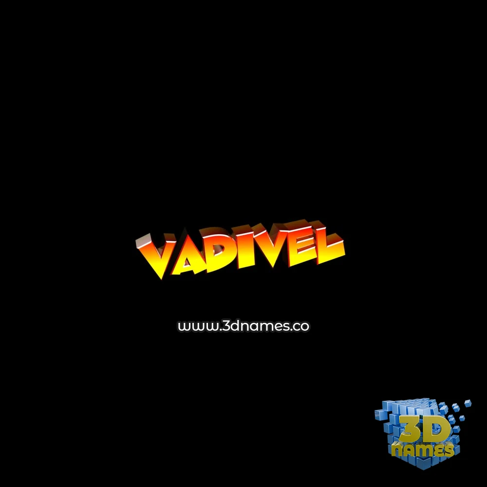 vadivel in Black Background style - 3D name wallpaper