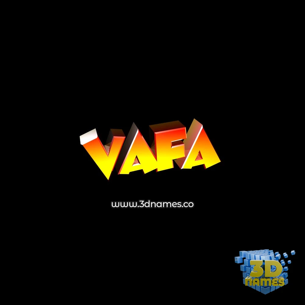 vafa in Black Background style - 3D name wallpaper