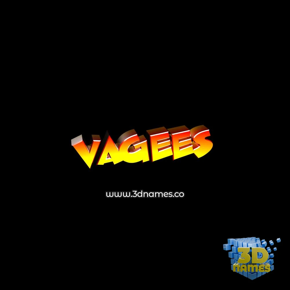 vagees in Black Background style - 3D name wallpaper