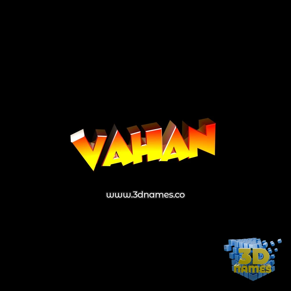 vahan in Black Background style - 3D name wallpaper