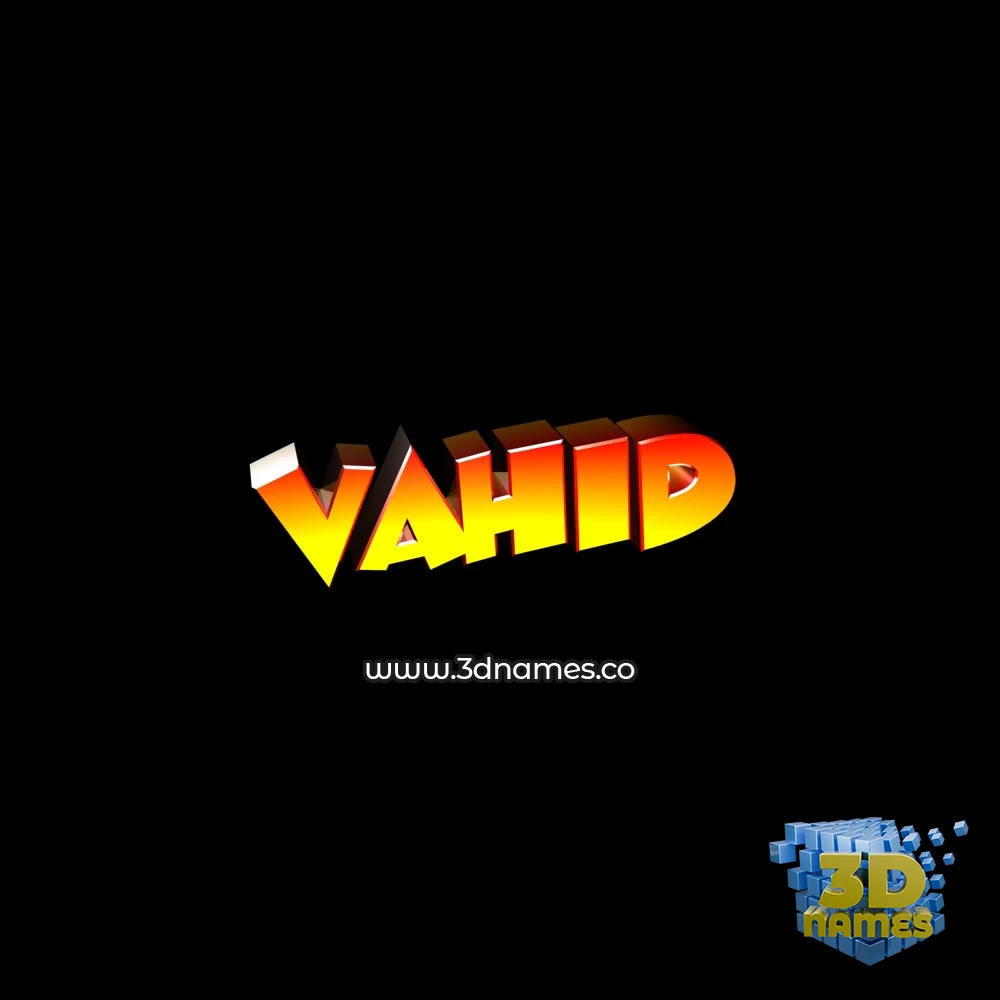 vahid in Black Background style - 3D name wallpaper
