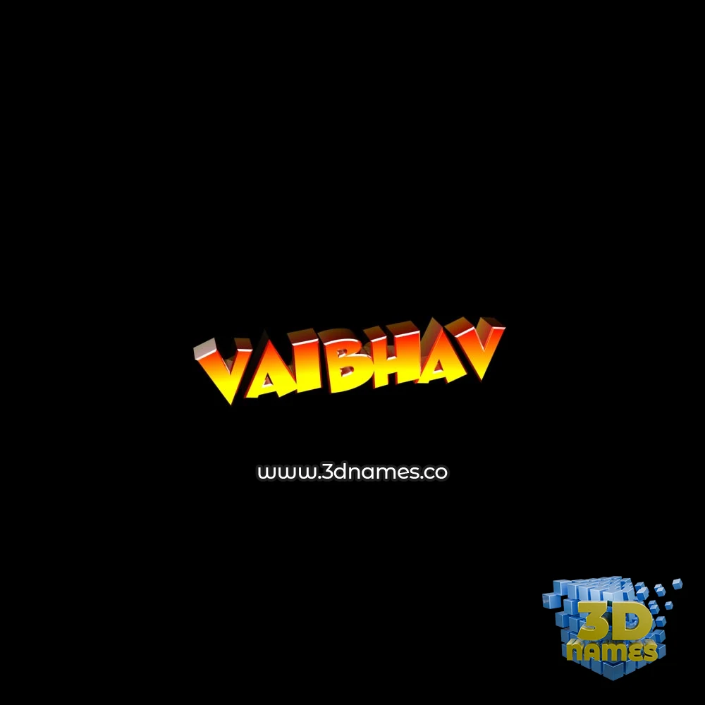 vaibhav in Black Background style - 3D name wallpaper