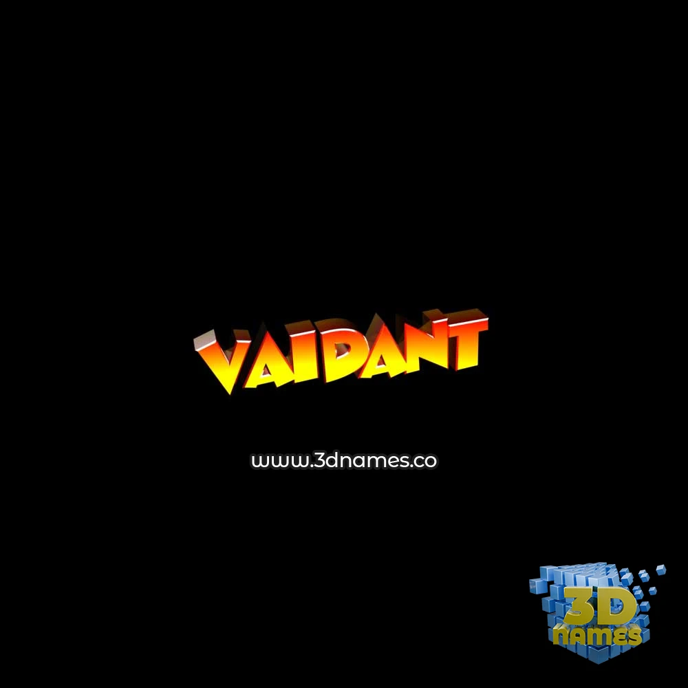 vaidant in Black Background style - 3D name wallpaper