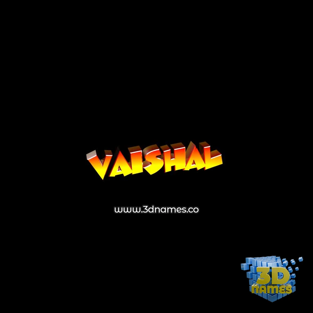 vaishal in Black Background style - 3D name wallpaper