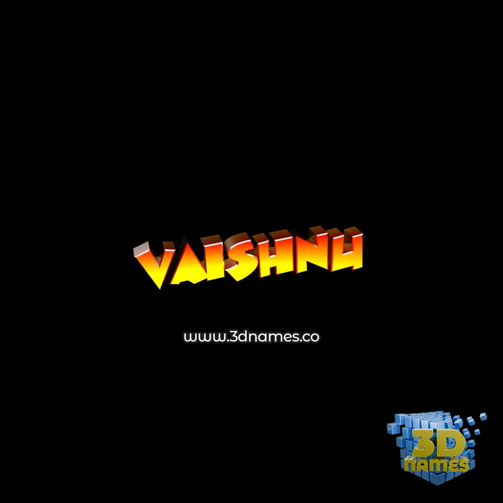 vaishnu in Black Background style - 3D name wallpaper