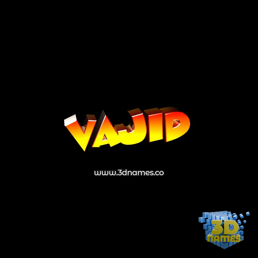vajid in Black Background style - 3D name wallpaper