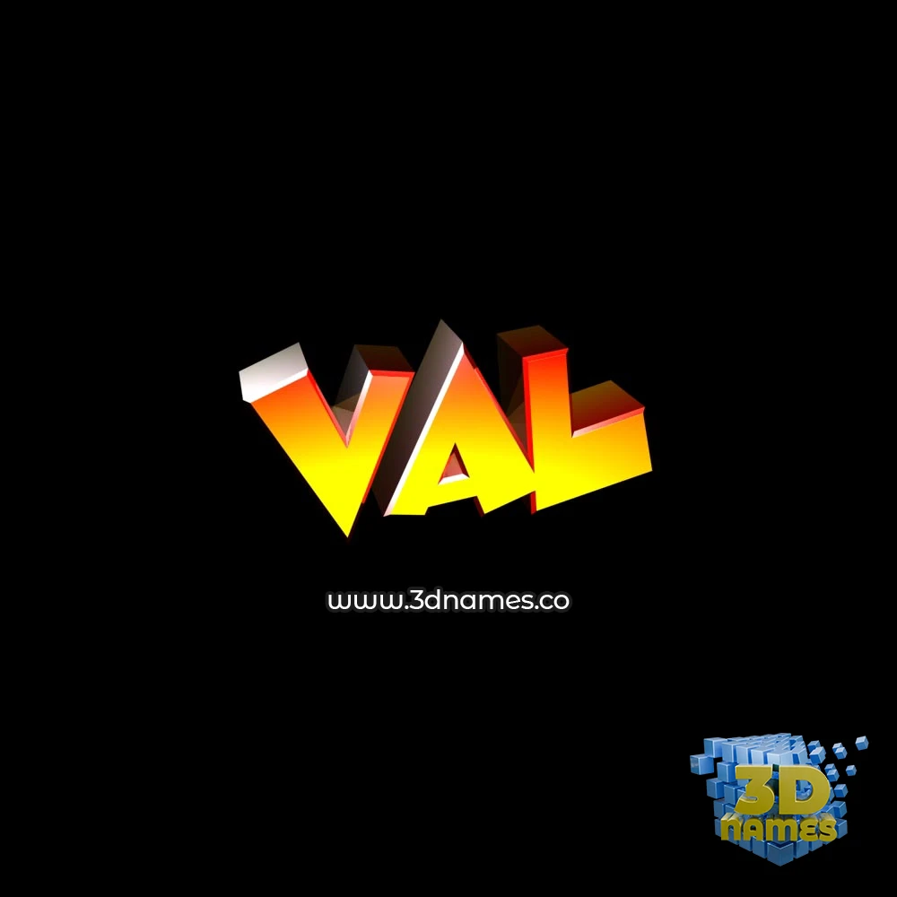 val in Black Background style - 3D name wallpaper