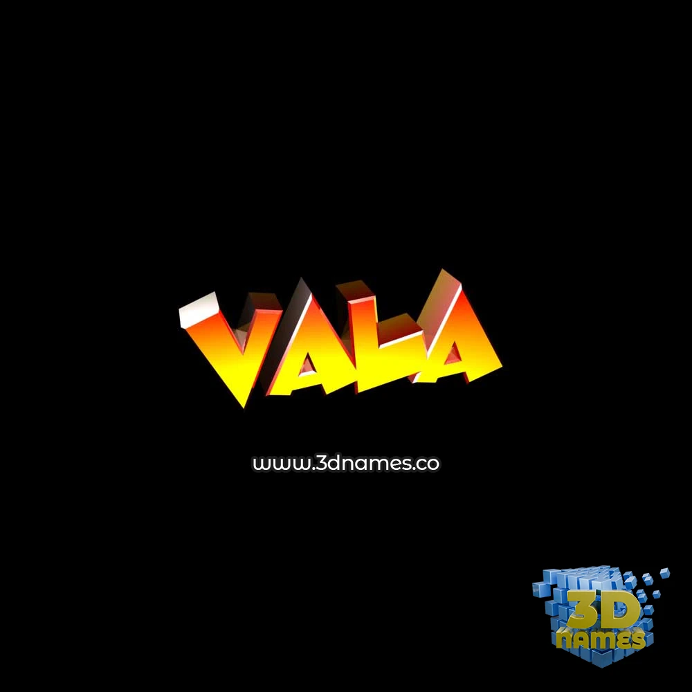 vala in Black Background style - 3D name wallpaper