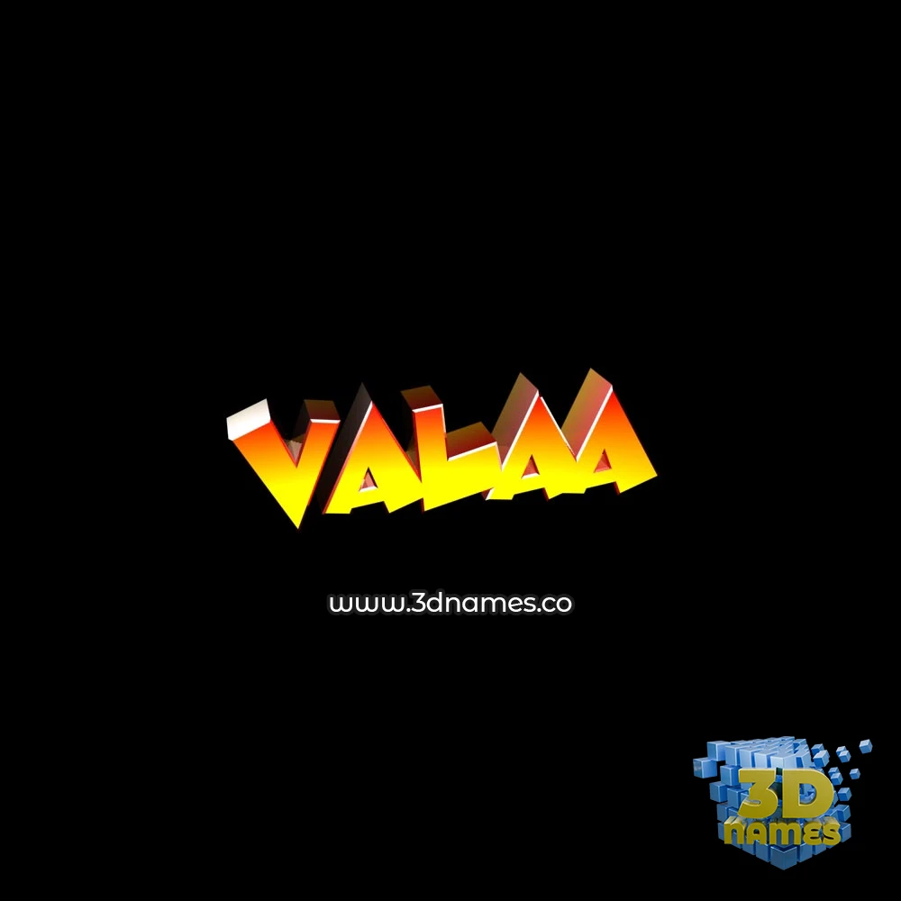 valaa in Black Background style - 3D name wallpaper