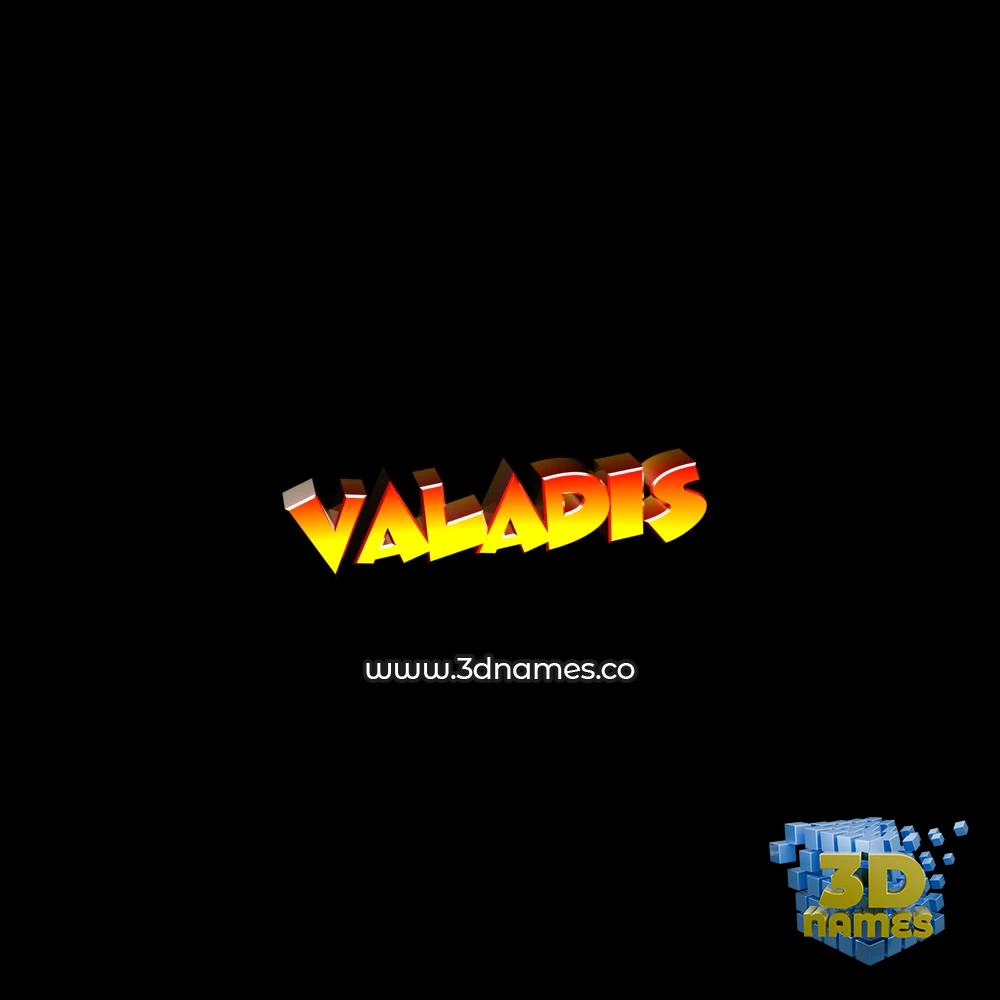 valadis in Black Background style - 3D name wallpaper