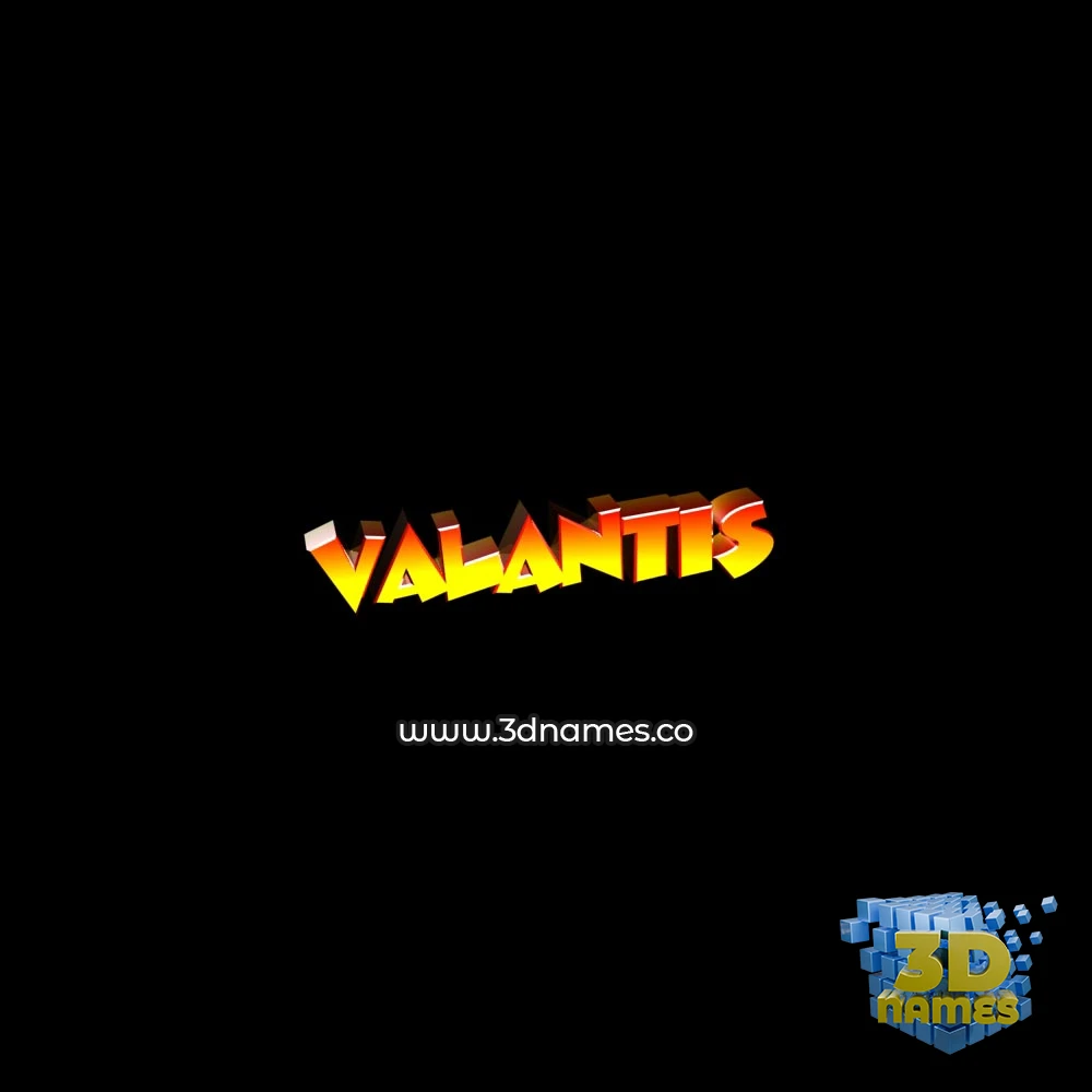 valantis in Black Background style - 3D name wallpaper