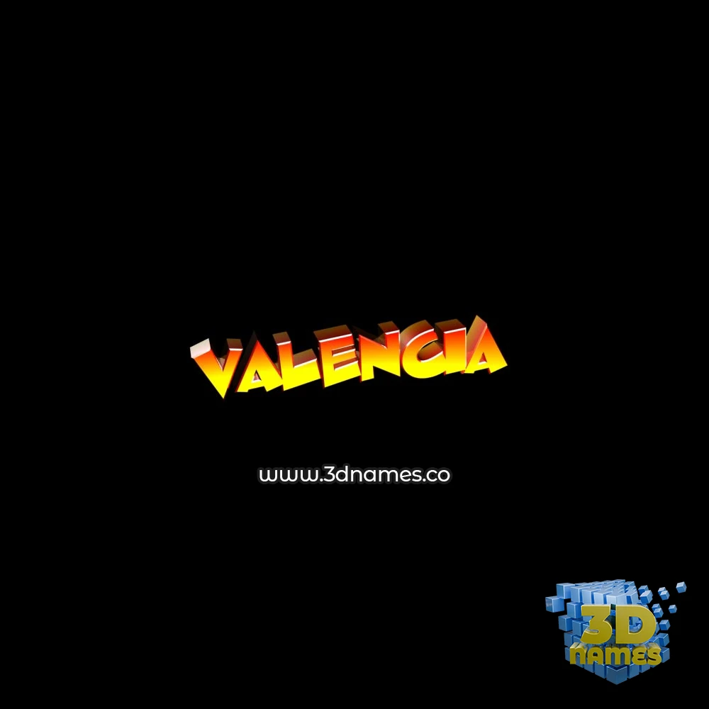valencia in Black Background style - 3D name wallpaper