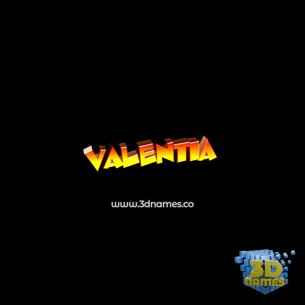 valentia in Black Background style - 3D name wallpaper
