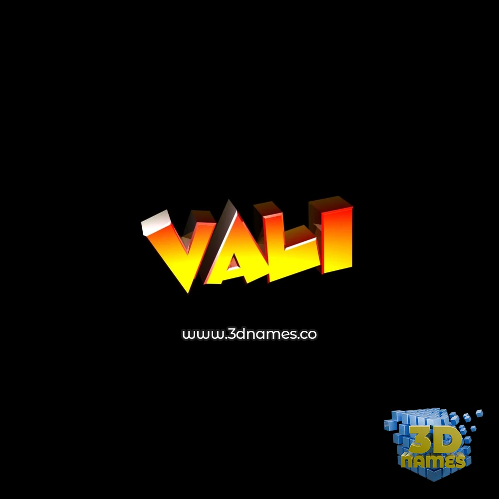 vali in Black Background style - 3D name wallpaper
