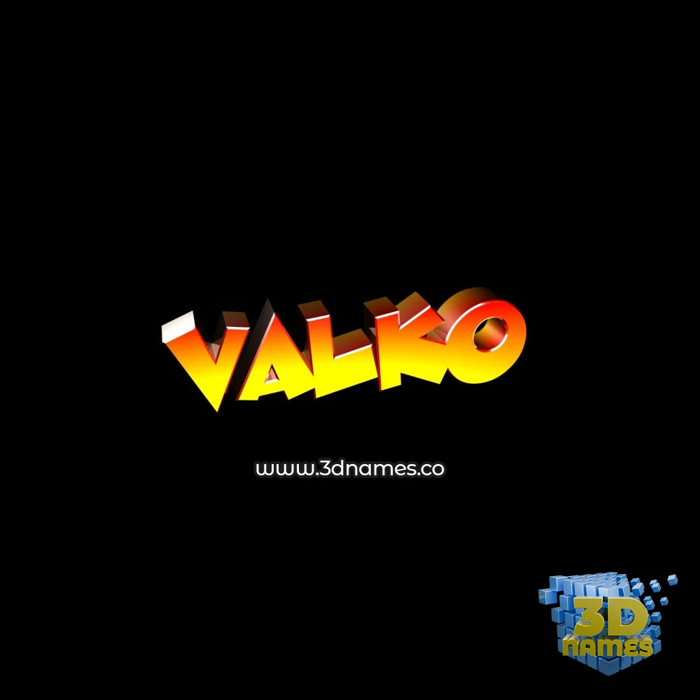 valko in Black Background style - 3D name wallpaper