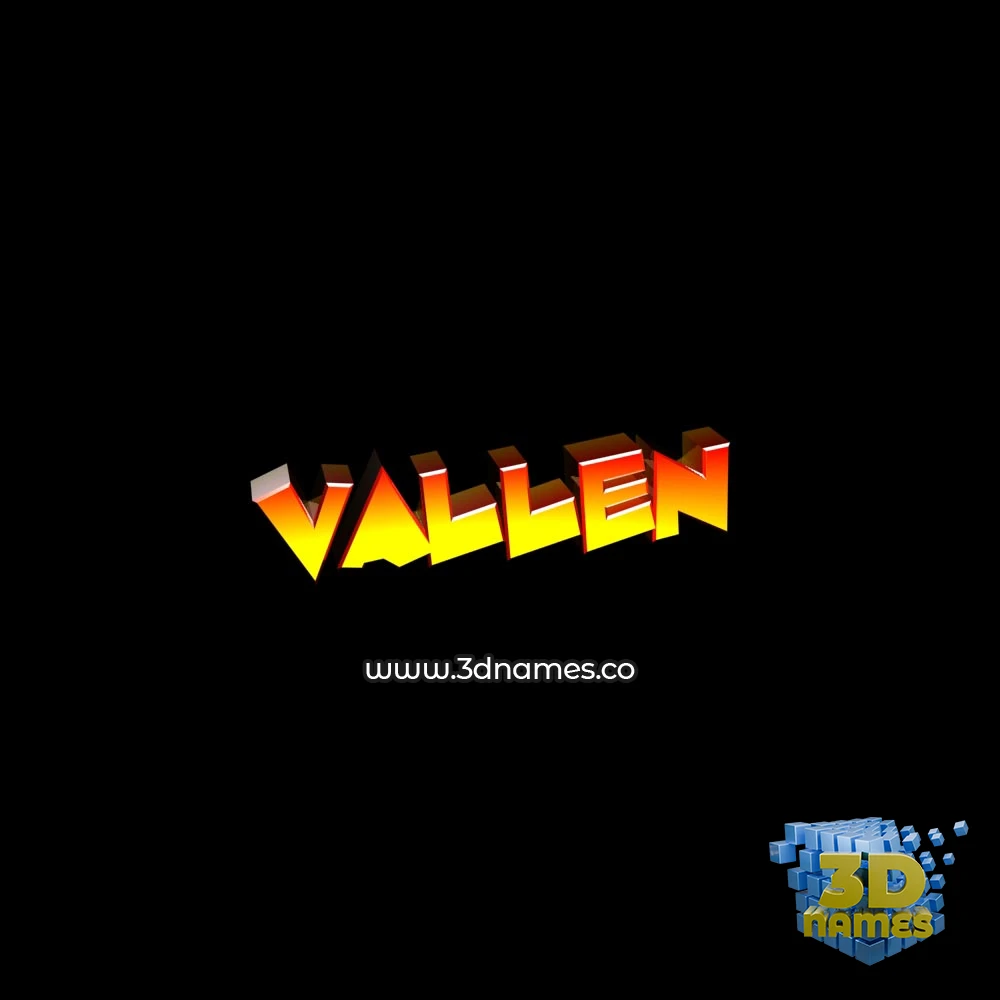 vallen in Black Background style - 3D name wallpaper