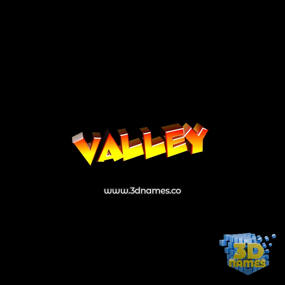 valley in Black Background style - 3D name wallpaper