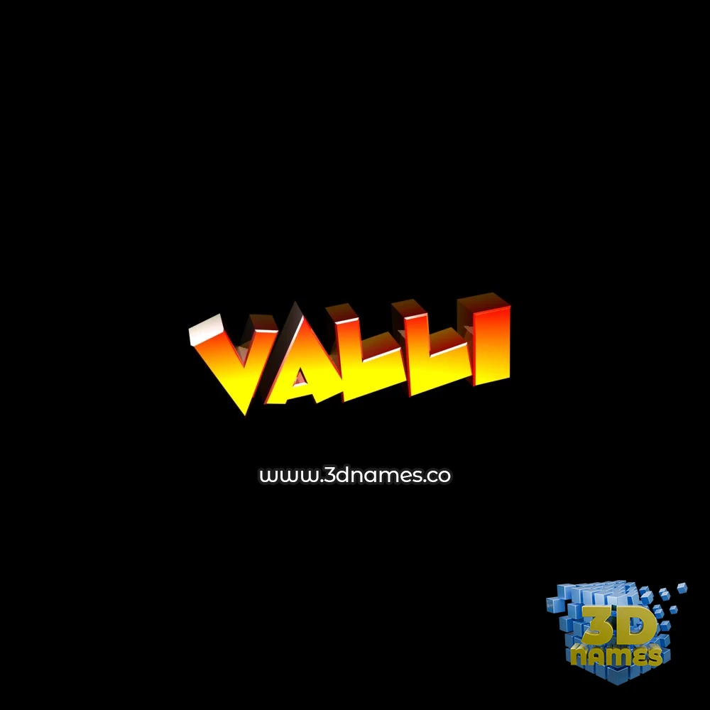 valli in Black Background style - 3D name wallpaper