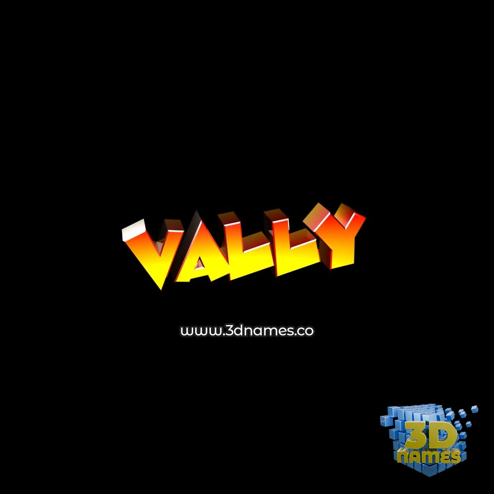 vally in Black Background style - 3D name wallpaper