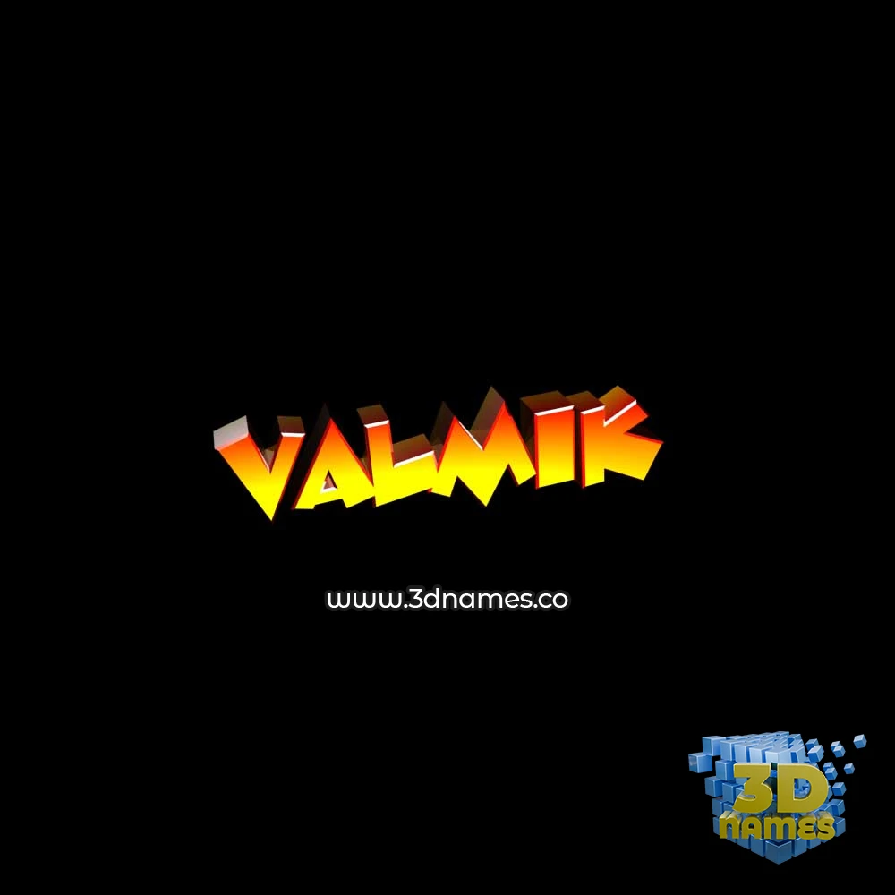 valmik in Black Background style - 3D name wallpaper